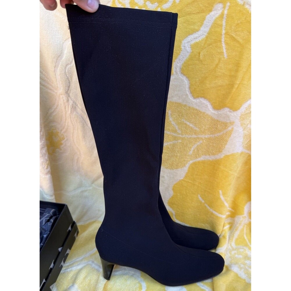 NEW In Box Anne Klein Samantha Black/Stretch Boots Size 8.5